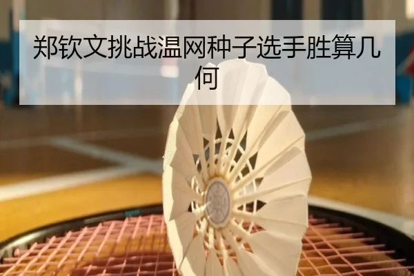 郑钦文挑战温网种子选手胜算几何